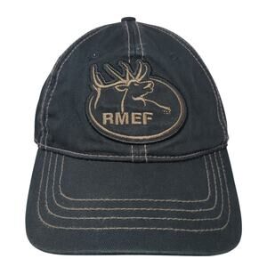 RMEF Rocky Mountain Elk Foundation Baseball Cap Black One Size Adjustable